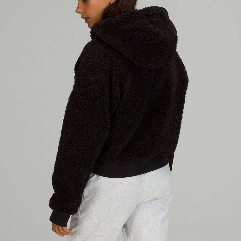 Lululemon Textured Fleece 1/2 Zip Cotton Jersey Fleece Teddy Sherpa Sweater Top - Picture 3 of 8